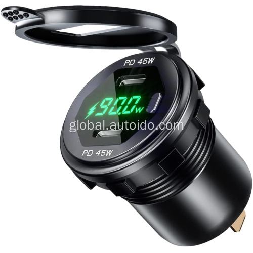 Dual Usb Car Charger With 12v Socket Dual USB C Car Charger Socket Outlet 45W Factory